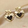 Aretes Corazón Bronce Tejidos