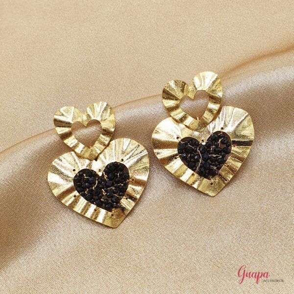 Aretes Corazón Bronce Tejidos