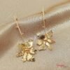 Aretes Flor Bronce con baño de Oro