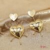 Aretes Corazón Bronce con Baño de Oro