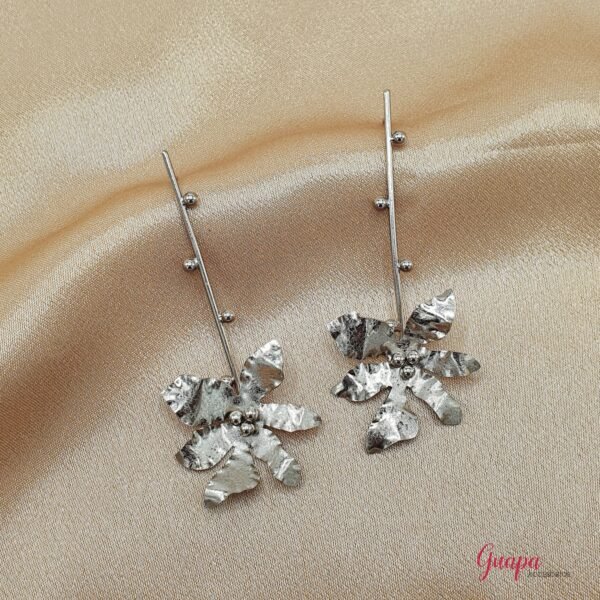 Aretes Flor Bronce con baño de Oro