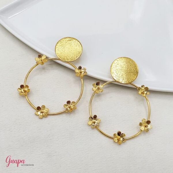 Aretes Bronce con baño de Oro