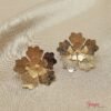 Aretes Flor Bronce con baño de Oro