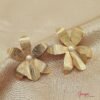 Aretes Flor Bronce con baño de Oro