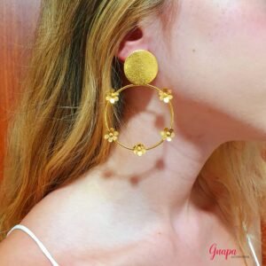 Aretes Bronce con baño de Oro