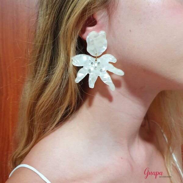 Aretes Flor Acrilicos