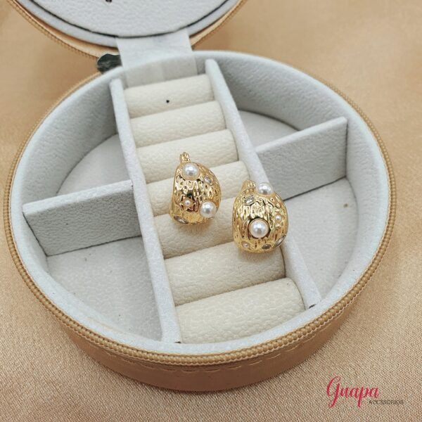Argollas Goldfilled Perlas