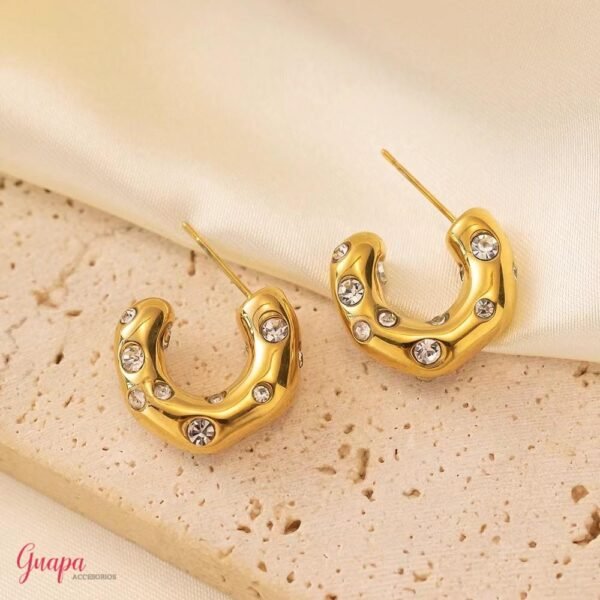 Argollas Goldfilled con Zircones