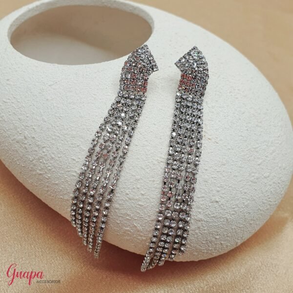 Aretes Fiesta Largos Plateados