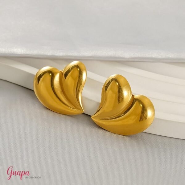 Juego Acero Corazón Cadena & Aretes