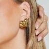 Juego Acero Corazón Cadena & Aretes