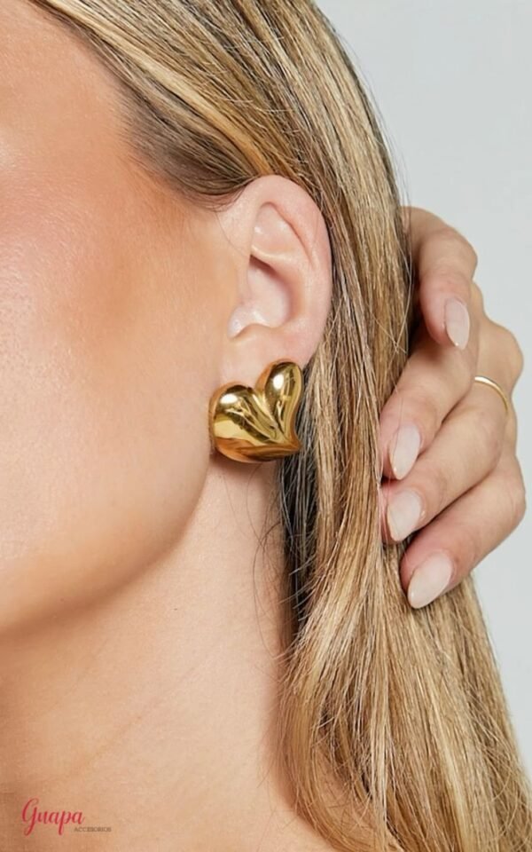 Juego Acero Corazón Cadena & Aretes