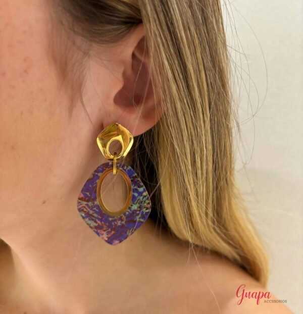 Aretes Acero & Acrílico