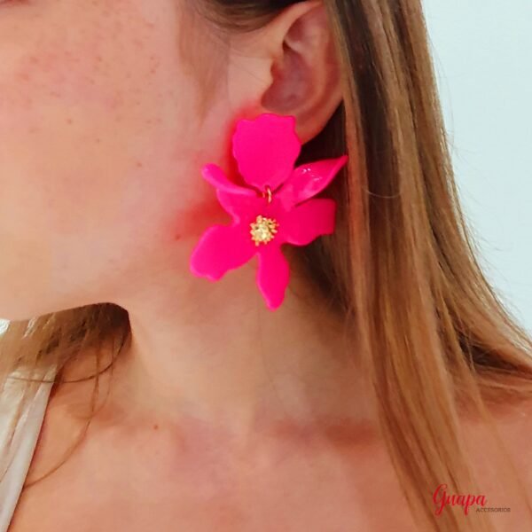 Aretes Flor Acrílicos