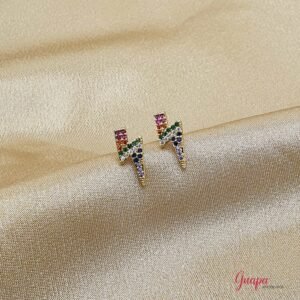 Aretes Goldfilled Rayo & Zircones