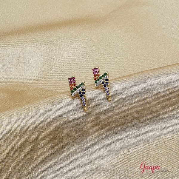 Aretes Goldfilled Rayo & Zircones