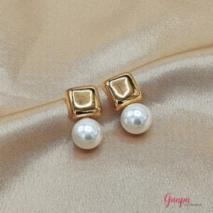 Aretes Acero Perla