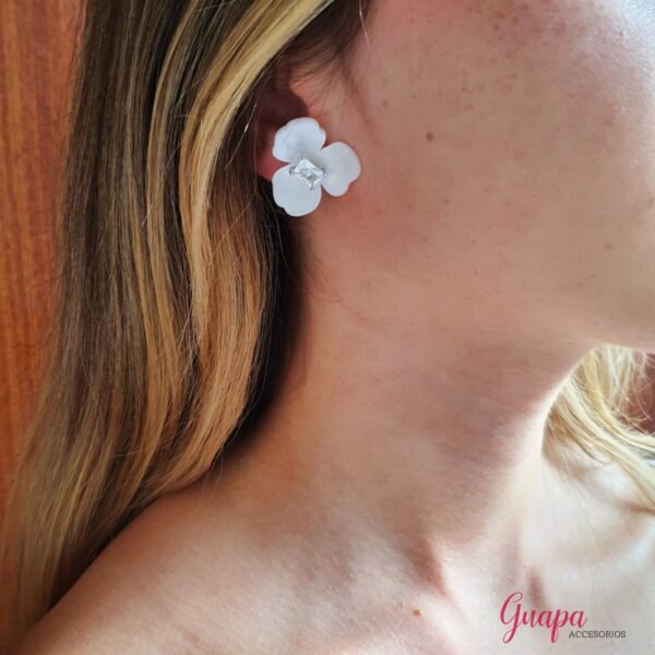 Aretes Flor Doble uso Acrilicos