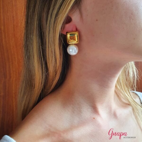 Aretes Acero Perla
