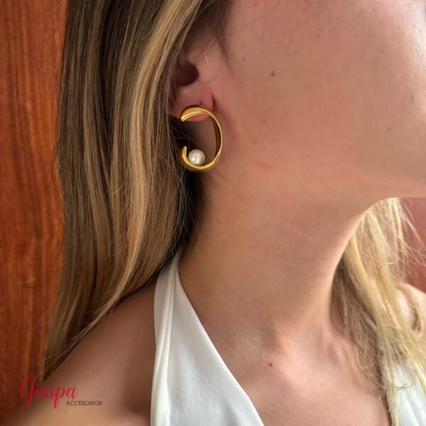 Aretes Acero Perla