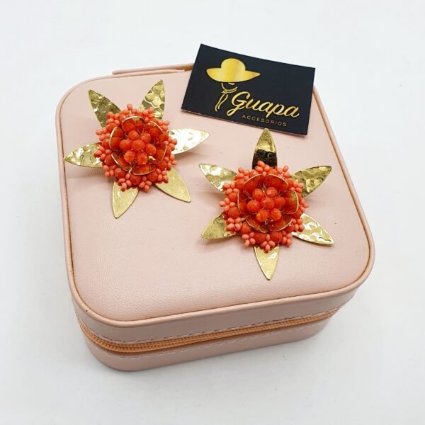 Aretes Flor Bronce Tejidos
