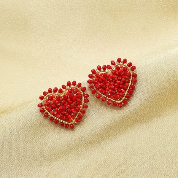 Aretes Corazón Bronce Tejidos