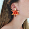 Aretes Flor Bronce Tejidos