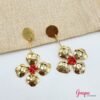 Aretes Flor Bronce Tejidos