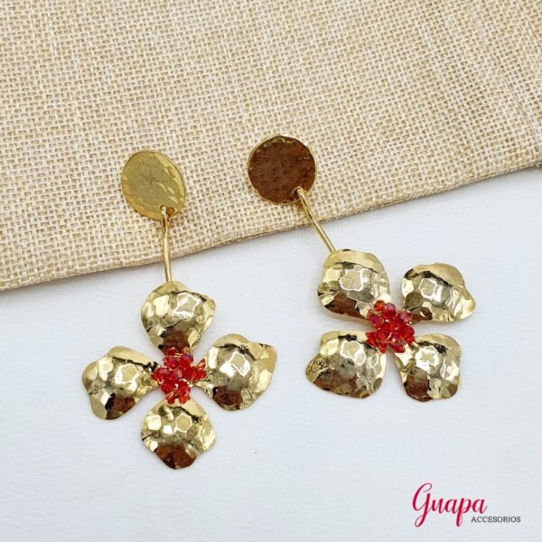 Aretes Flor Bronce Tejidos