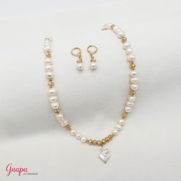 Juego Goldfilled & Perlas de Río