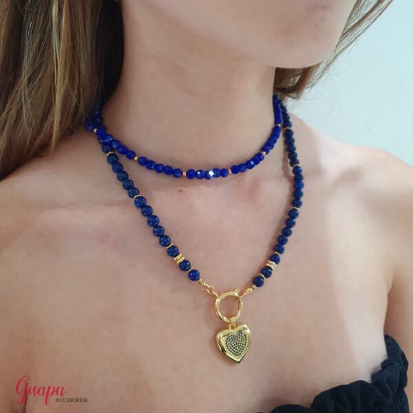 Collar Corazón Goldfilled & Lapislazuli