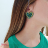 Aretes Corazón Bronce Tejidos