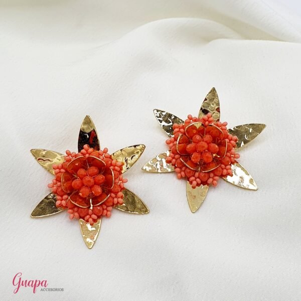 Aretes Flor Bronce Tejidos