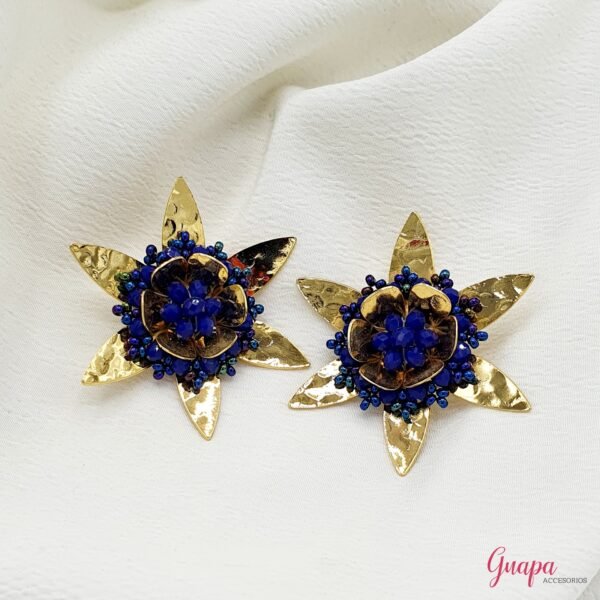 Aretes Flor Bronce Tejidos