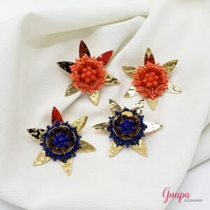 Aretes Flor Bronce Tejidos