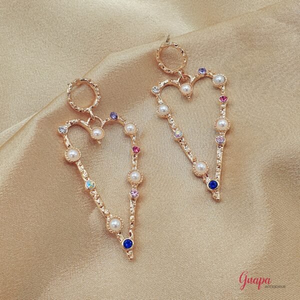 Aretes Corazón & Perlas