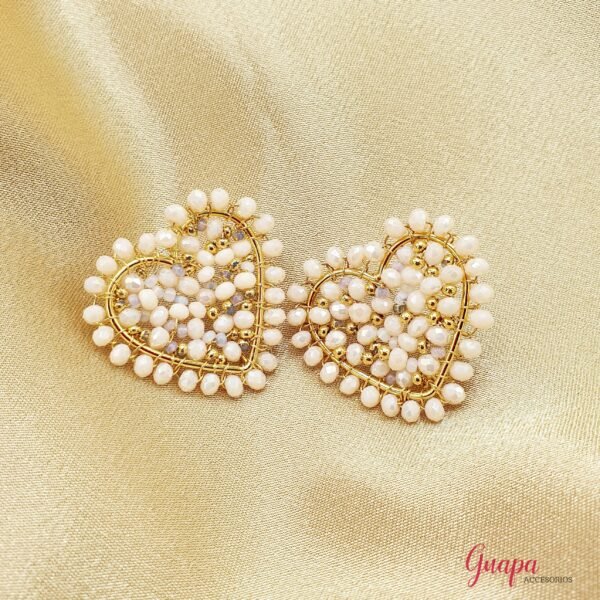 Aretes Corazón Bronce Tejidos
