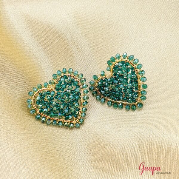 Aretes Corazón Bronce Tejidos
