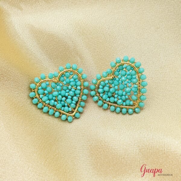 Aretes Corazón Bronce Tejidos