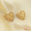 Aretes Corazón Bronce Tejidos