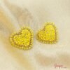 Aretes Corazón Bronce Tejidos
