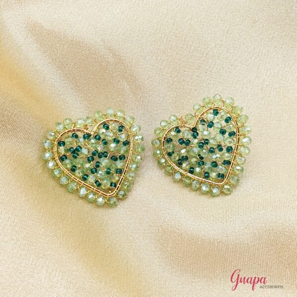 Aretes Corazón Bronce Tejidos