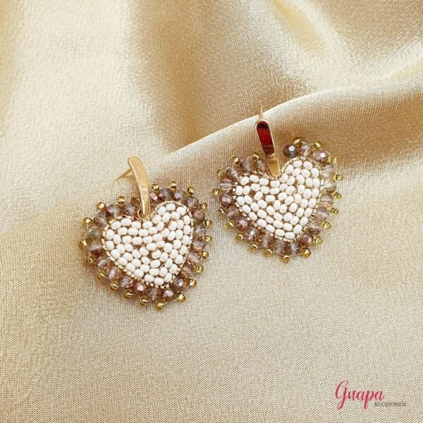 Aretes Corazón Bronce Tejidos