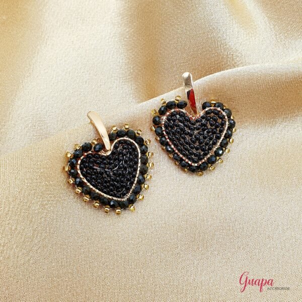 Aretes Corazón Bronce Tejidos