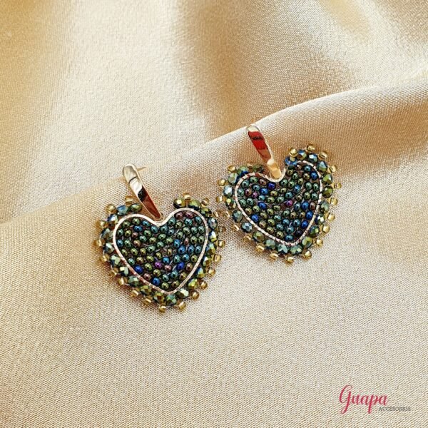 Aretes Corazón Bronce Tejidos