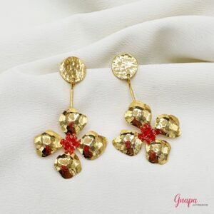 Aretes Flor Bronce Tejidos