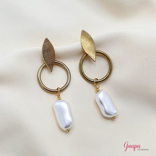 Aretes Acero Perla