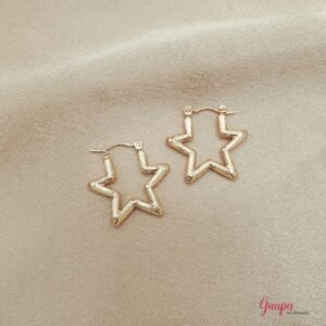 Argollas Mini Estrella Acero