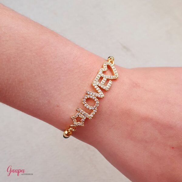 Manilla Ajustable LOVE Cordón & Goldfilled