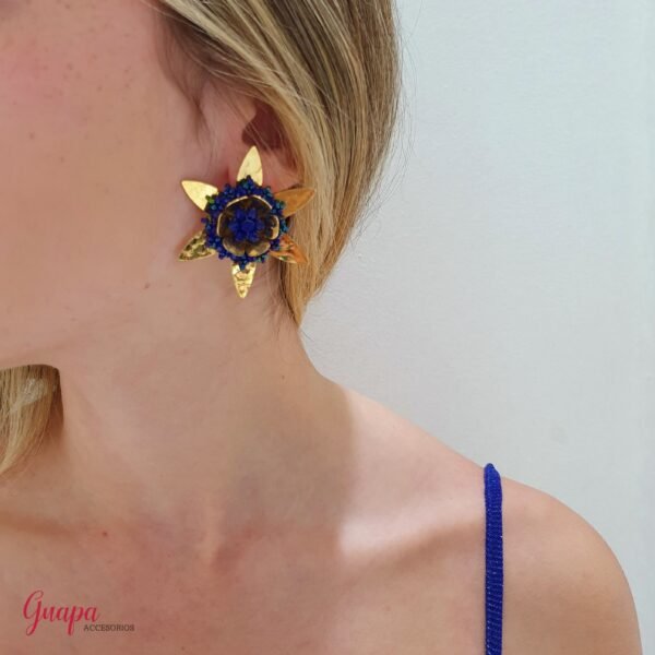 Aretes Flor Bronce Tejidos